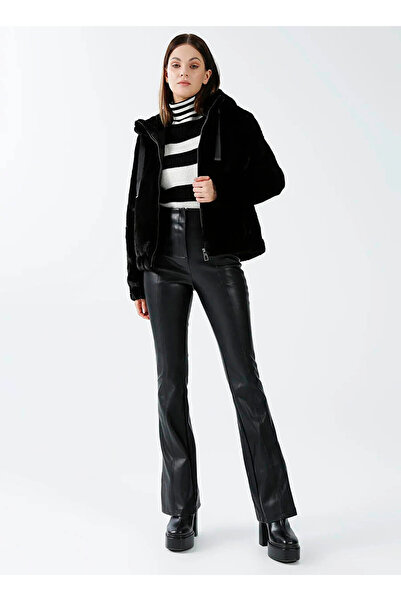 ONLY Γυναικείο παλτό Onlvida Fur Hooded Black 15260047