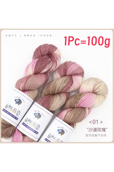 Choice 1 قطعة 100 غرام/لفة خيوط صوف ميرينو مصنوعة يدوياً، خيوط صوف مصبوغة ناع...