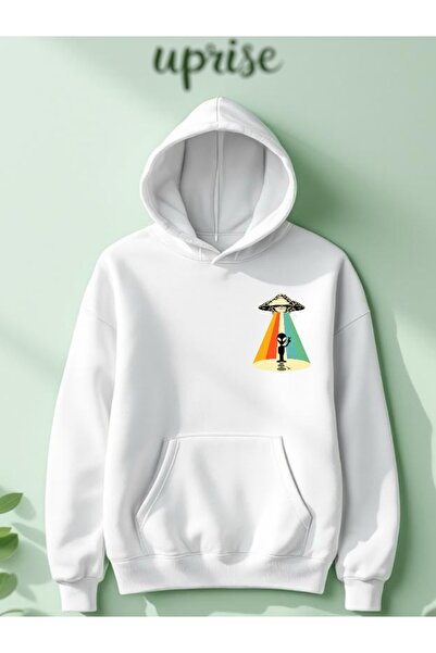 Vordevia Hanorac Alien Alien cu imprimeu din bumbac cu supradimensionat fire O