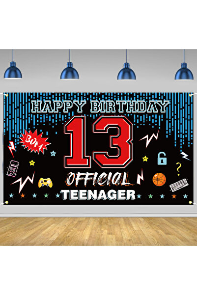 Choice لافتة خلفية زرقاء رسمية لعيد ميلاد المراهق الثالث عشر، زينة عيد ميلاد ...