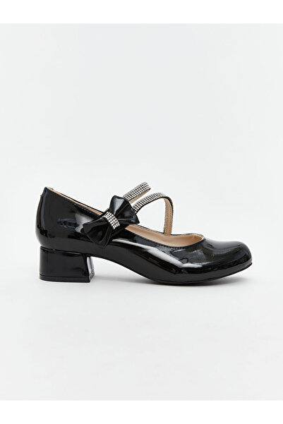 LC Waikiki Black Shiny Stone Girls' Heeled Shoes
