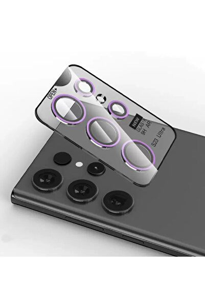 Choice واقي عدسة زجاجي مقوى لكاميرا S25 Ultra Senior باللون البنفسجي، متوافق ...