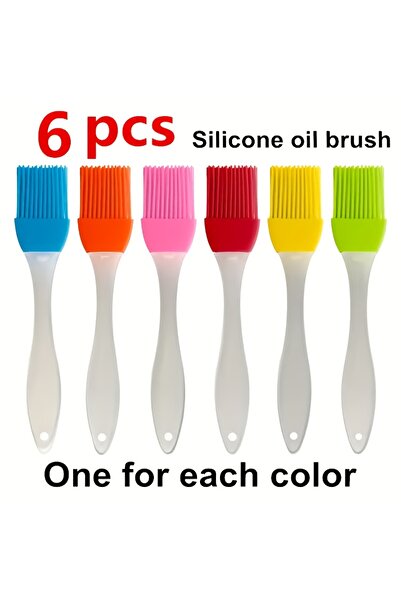 Choice 6 قطع من فرشاة المعجنات الدقيقية يمكن تفكيكها وفرشاة الكيك السيليكونية وفرشاة أدوات الخبز وفرشاة المطبخ S