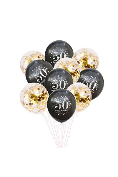 Choice بالون عيد ميلاد أسود من اللاتكس مقاس 12 بوصة، بالون قصاصات ورقية مقاس ...