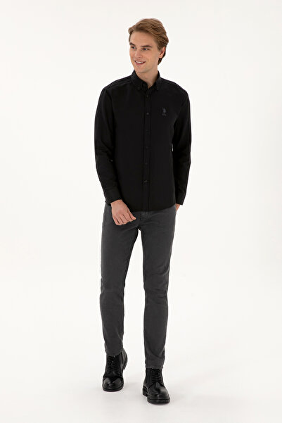 U.S. Polo Assn. Men's Black Long Sleeve Basic Shirt 50307668-Vr046
