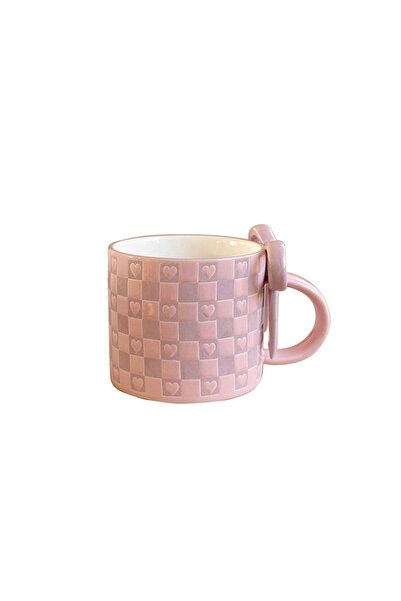 Choice 301-400 مل كوب سيراميك وردي بقبضة قوسية على شكل قلب، كوب بتصميم مبتكر ...