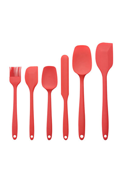 Choice red-k1 6 Pieces Silicone Spatula Set Food Grade Non Stick Heat Resista...