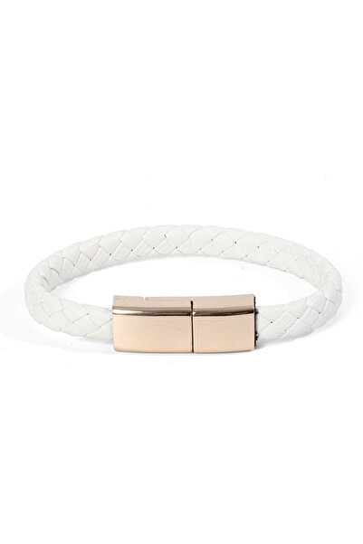 Choice 20 سم لشاحن سوار جلد أبيض iPhone كابل شحن USB أسلاك مضفرة USB محمول نق...