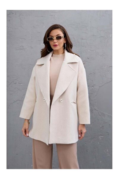 STYLENEST Stone Fish Scale Oversized Lined Short Coat