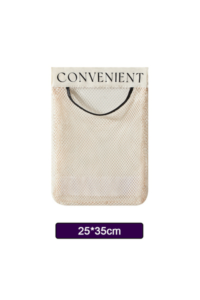 Choice 2 قطعة بيج 1/4 قطعة أكياس شبكية للتخزين معلقة على الحائط كيس قمامة المطبخ كيس التسوق موزع الأغراض المتنوعة