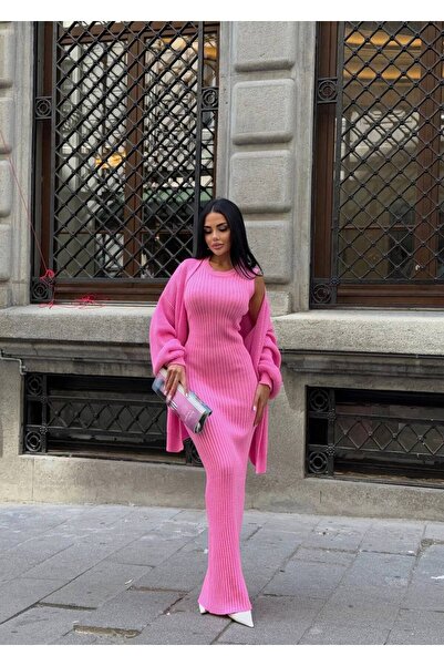 Lady Pixie Γυναικείο πλεκτό φόρεμα με ζακέτα