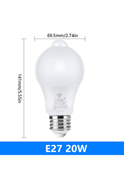 Choice AC220V (175-265V) أبيض بارد E27 20W LED PIR مستشعر الحركة لمبة LED 6W ...