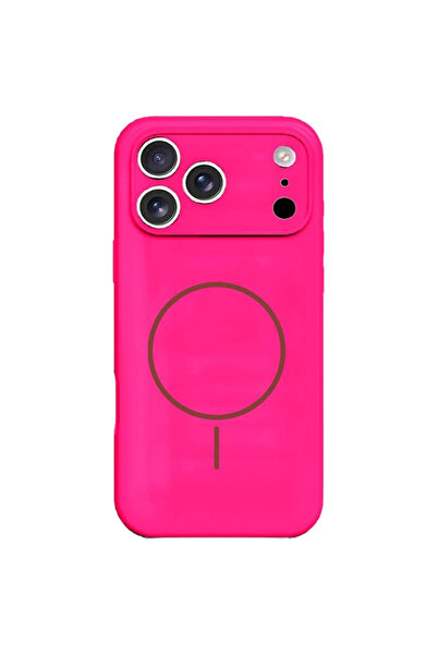 REDz Accessories Husă Antishock Magsafe pentru iPhone 17 Pro Max, protecție pentru cameră, silicon, roz intens