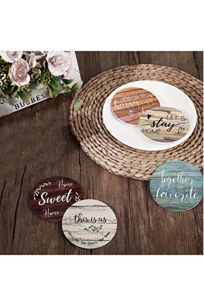 Choice 10x10 سم BD058 6 قطع/مجموعة قاعدة أكواب خشبية مانعة للانزلاق مفرش مائد...