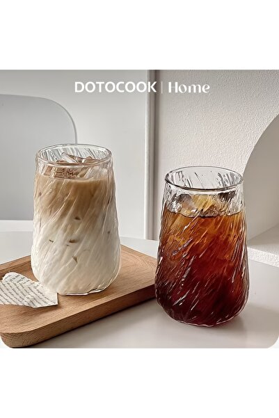 Choice 400 مل 2 قطعة 400 مل فنجان قهوة زجاجي فنجان زجاجي مخطط فنجان ثلج فنجان...
