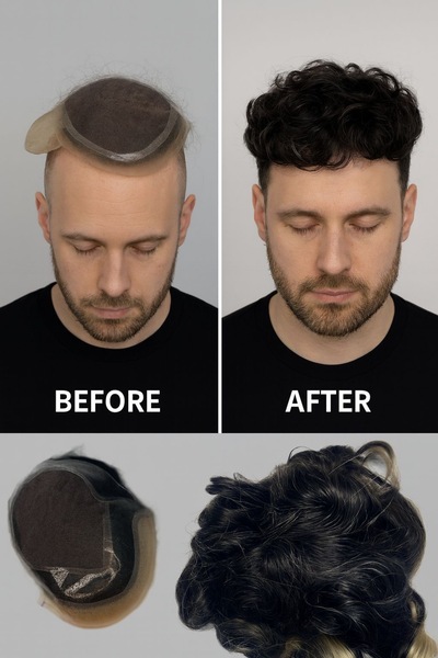 Protez Saç DorukHair vip Erkek Özel Saç 100%100 Gerçek Saç