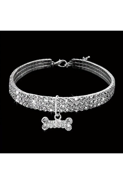 Choice 20cm White Bling Bone Pet Collar-Adjustable Necklace for Small Dogs and Cats-Cute and Fancy Accessor