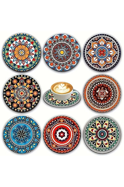 Choice11 63 8PCS 10cm Wooden Coaster Tea Coffee Cup Pad Heat Resistant Round ...