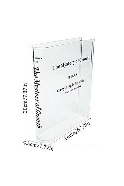 Choice as shows Clear Acrylic Vase Clear Book Shaped Vase Cultural Flavor Decorative Acrylic Vase For Uniqu