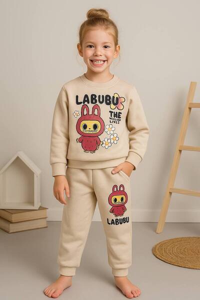 ARBİ kids Girl Child Labubu Three Yarn Fabric Mold Quality Style Set