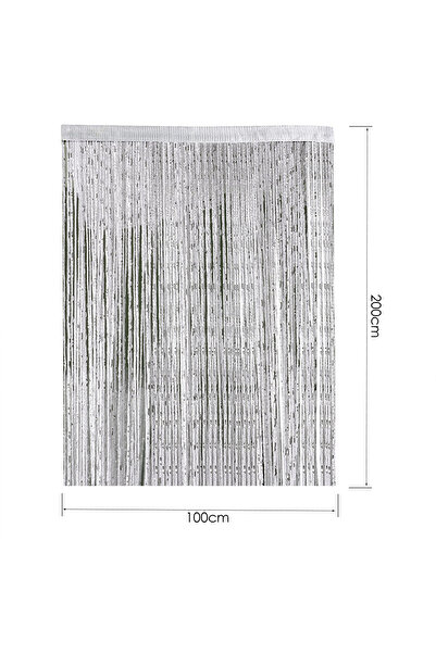 Choice فضي 100 × 200 سم باب نوافذ زخارف معلقة مزينة بالخرز ستارة خيط شبكة صيف...