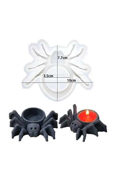 Choice 1 Halloween Style Candle Holder Mold 3D Spider Handmade Creative Silicone Molds Gothic Spider Decor.