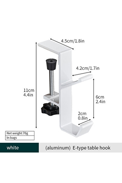Choice حقيبة تعليق بيضاء بدون ثقب، خطافان، جانب مكتب الطالب، حقيبة تعليق، قطعة أثرية، حقيبة يد محمولة قابلة للإزالة