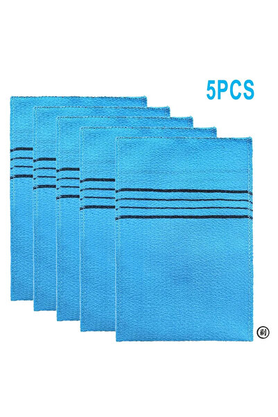 Choice مجموعة من 5 قطع من مناشف الاستحمام المقشرة باللون الأزرق من كوريا وإيط...