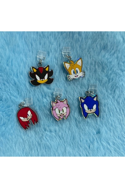 Choice غطاء غبار للهاتف المحمول من الرسوم المتحركة سونيك، 5 قطع، مصنوع من الأكريليك، خفيف الوزن وصغير الحجم