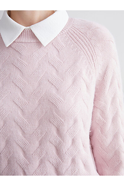 LC Waikiki Sparkling Choices from Shining Store | Crew Neck Self Patterned Women's Knitwear Sweater