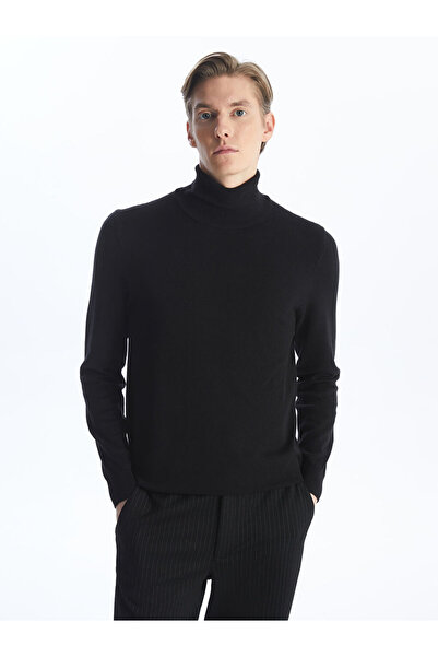 LC Waikiki Black Turtleneck Long Sleeve Men's Knitwear Sweater