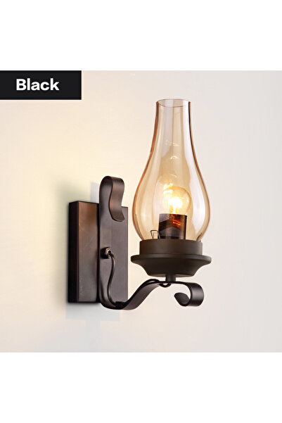 Choice بدون لمبة سوداء رجعية مصباح حائط صناعي من الحديد مصباح حائط كيروسين عتيق للمطعم والممرات