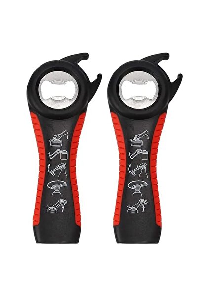 Choice 2PCS Red Can Opener Multi Functional Five In One Beverage Bottle Opene...