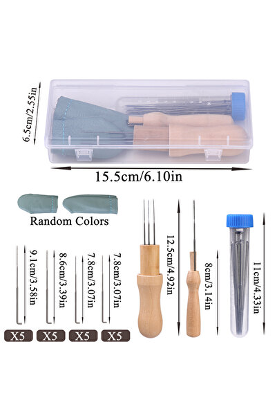 Choice3 1 MIUSIE مجموعة أدوات التلبيد بالإبرة بأحجام مختلفة مع مقبض خشبي وإبر...