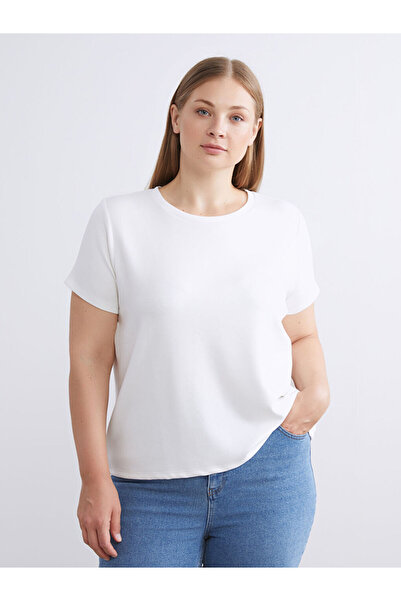 LC Waikiki طاقم الرقبة تي شيرت المرأة