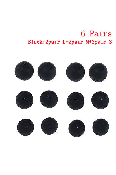 KOQZM أسود 6 أزواج/2*(S+M+L) سدادات أذن من مطاط السيليكون وسادات أذن سماعات أ...