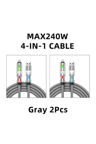 Choice كابل USB من النوع C إلى USB C متعدد إلى متعدد 1 متر رمادي 1 متر 2 قطعة...