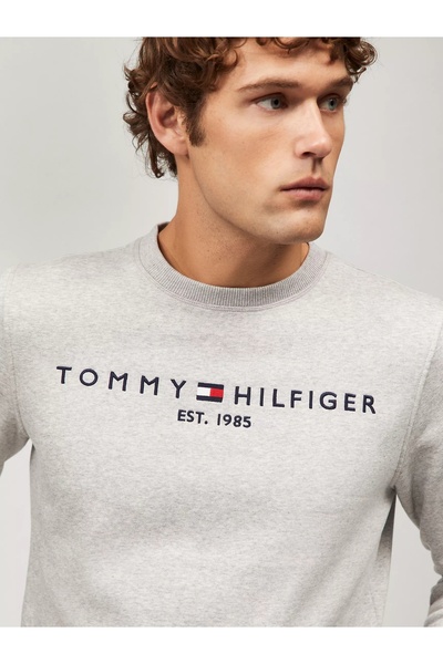 Tommy Hilfiger Plus "".Tommyhilfiger Cotton Regular Fit Crew Neck Logo Men's Sweatshirt