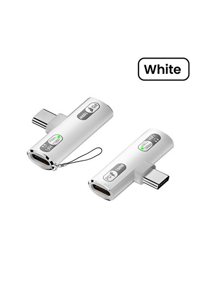 Choice White Type C 2 in 1 Headphone Adapter 100W Type C Male To Dual Type C Converter PD100W Fast Charging