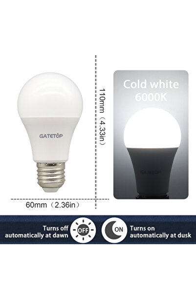 Choice AC100-240V 10W E27 6000K 1 قطعة لمبة LED مزودة بمستشعر ضوء لمبة AC 220...