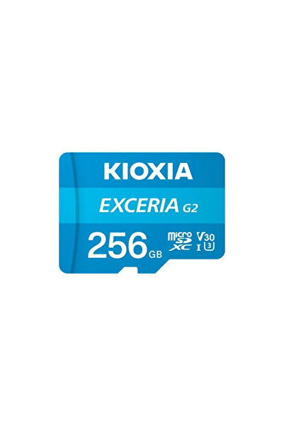 Kioxia 256GB EXCERİAG2, LMEX1L256GG2, U1 V30 4K, CL10, 100MB/S, MİCROSD KART BELLEK (SD ADAPTÖRLÜ)
