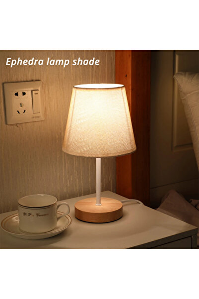 Choice غطاء مصباح إيفيدرا من الخشب الصلب والقماش ديكور نورديك طاولة غرفة نوم مصباح بجانب السرير بسيط ومبتكر ريمو
