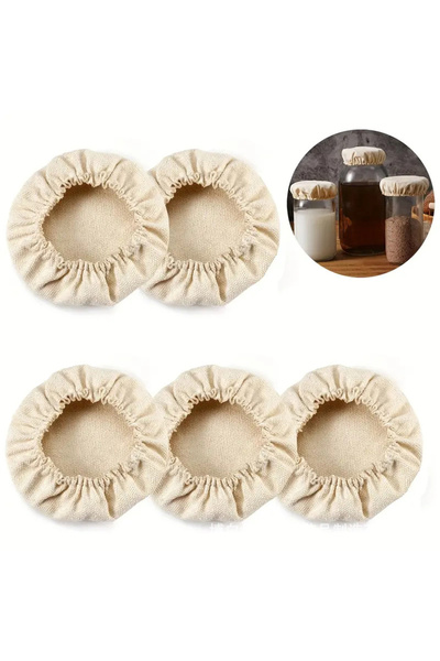 Choice 10cm(5 pieces) Elastic Cloth Jar Covers Reusable Cloth Covers for Sourdough Starter Jars Elastic Bre