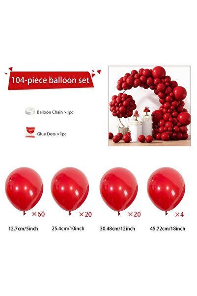 Choice مجموعة بالونات أخرى 104 قطعة بالون أحمر روبي مجموعة أقواس وأكاليل حمرا...