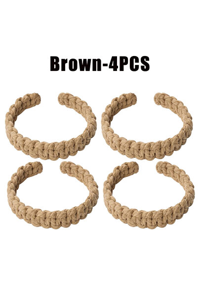 Choice 22 سم بني - 4 قطع حبل جديد من الجوت المضفر لتثبيت الستائر حبال تثبيت ا...