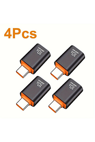 Choice3 4 قطع محول نقل بيانات USB OTG أسود من نوع C أنثى إلى USB ذكر للشحن ال...