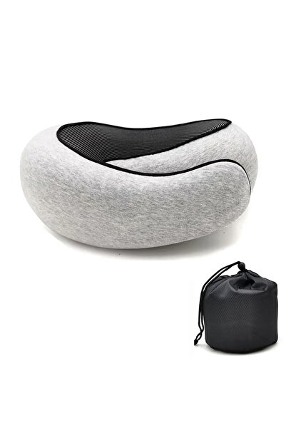 Choice Light Gray Portable Adjustable Travel Neck Pillow Memory Foam U-shaped Pillow Snail Style Travel Nec