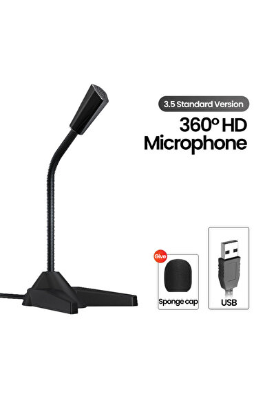 Choice USB 3.5 مم USB سطح المكتب ميكروفون صغير سلك ميكروفون الألعاب ميكروفون الكلام حامل حامل للكمبيوتر المحمول الألعاب