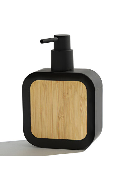 Choice 390 لتر موزع صابون أنيق باللون الأسود مع زخرفة من الخيزران - مضخة مقاو...