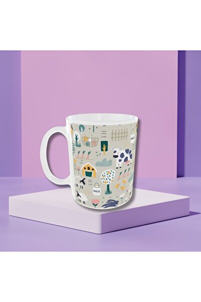 Home كوب بتصميم عصري بألوان الباستيل مع نقش على شكل بقرة